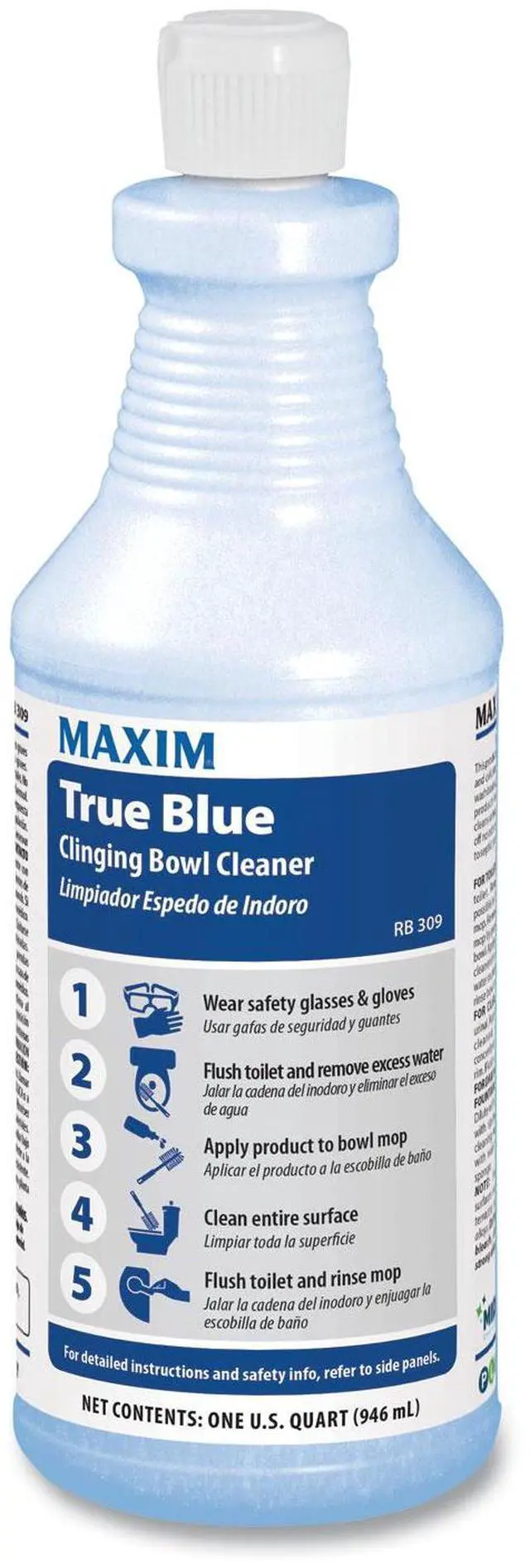 Main image of Maxim True Blue Clinging Bowl Cleaner Mint Scent 32 oz Bottle 12/Carton 03090012