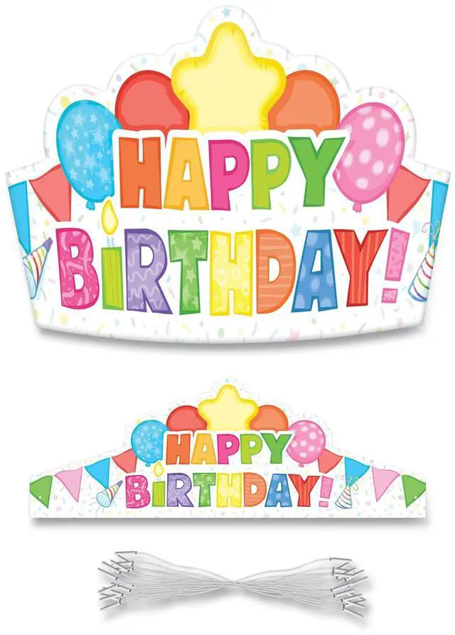 Main image of Student Crown Birthday 14.5 x 5.13 Assorted Colors 30/Pack 101100