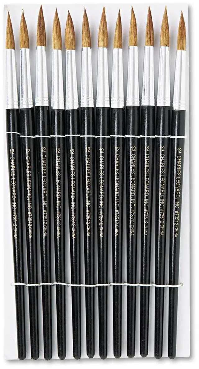 Main image of Artist Brush Size 12 Camel Hair Round Profile 12/Pack 73512