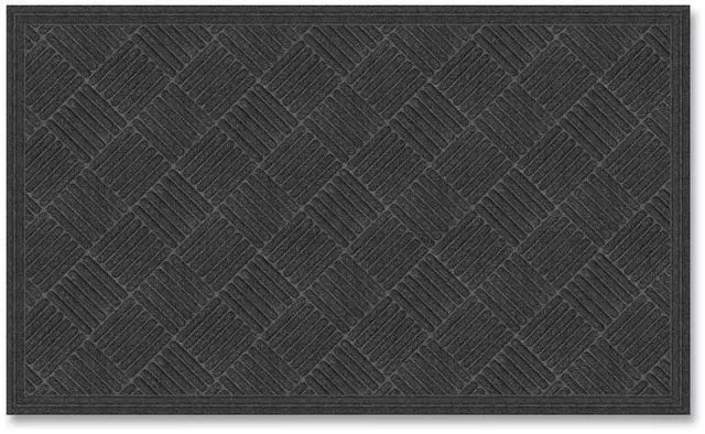 Main image of Ecomat Crosshatch Entry Mat Rectangular Charcoal Gray Crush-Resistant Ribbed Surface 36" x 60" 60461190130000500