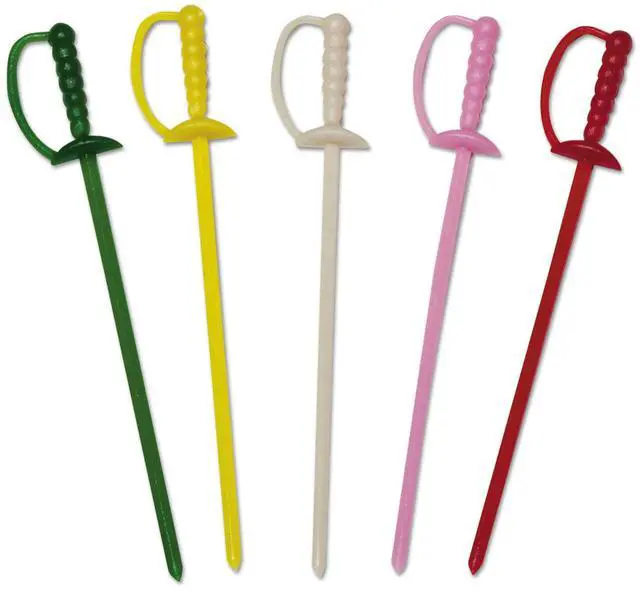 Main image of Sword Picks Plastic 3.25" Assorted Colors 10000/Carton RPPRP147