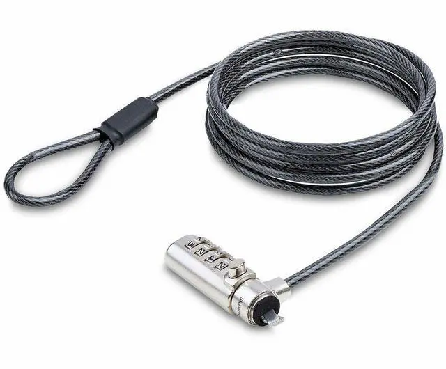 Main image of StarTech Slim Lock Noble Wedge Slot Compatible, 5ft Anti-Theft Locking Cable
