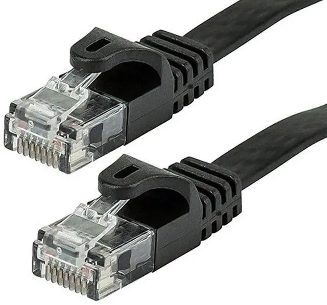 Alt view image 7 of 8 - Monoprice Flat Cat6 Ethernet Patch Cable - 14 Feet - Black, Snagless RJ45, Flat, 550MHz, UTP, Pure Bare Copper Wire, 30AWG - Flexboot Series