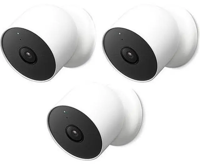 Alt view image 7 of 13 - Google Nest 1080p Indoor/Outdoor Battery-Operated Security Camera 2nd Gen - 3 Pack, White