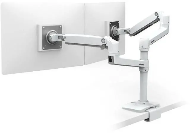 Alt view image 4 of 6 - Ergotron 45-502-216 Lx Dual Stacking Arm - Desk Mount For 2 Lcd Displays - Aluminum, Steel - White - Screen Size: Up To 24 Inch