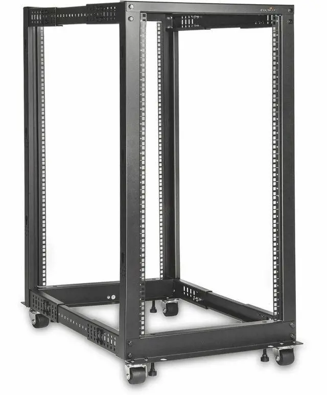 Alt view image 2 of 2 - SolidRack 42U Adjustable Depth Open Frame 4 Post Rack w/ Casters