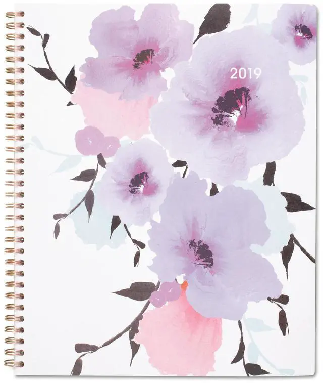Main image of Mina Weekly/Monthly Planner Main Floral Artwork 11 x 8.5 White/Violet/Peach Cover 12-Month Jan to Dec: 2024 1134905