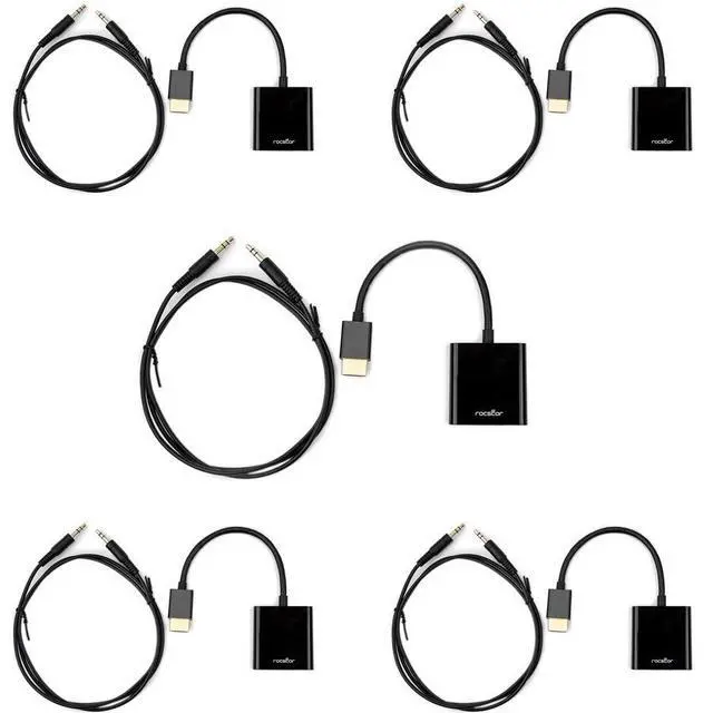 Alt view image 5 of 7 - Rocstor Premium Hdmi To Vga + 3.5Mm Audio Adapter