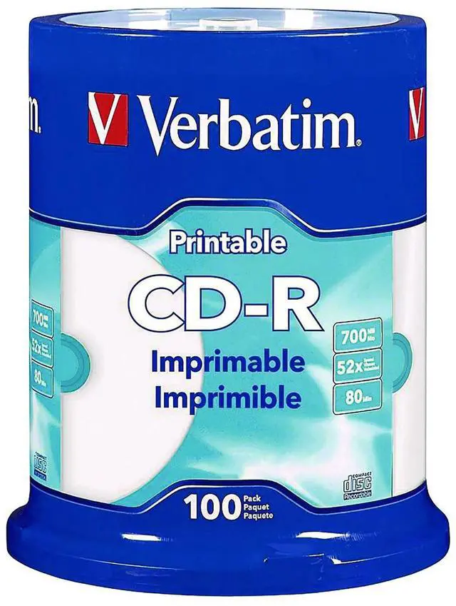 Main image of CD-R Printable Recordable Disc 700 MB/80 min 52x Spindle White 100/Pack 98493