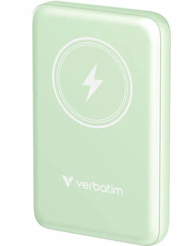 Alt view image 8 of 8 - Verbatim Charge 'n' Go Magnetic Wireless Power Bank 10000 mAh - Green - For Smartphone, Mobile Device - Lithium Polymer (Li-Polymer) - 10000 mAh - 15 W - 2.40 A, 1.67 A, 2.22 A - 5 V DC, 9 V