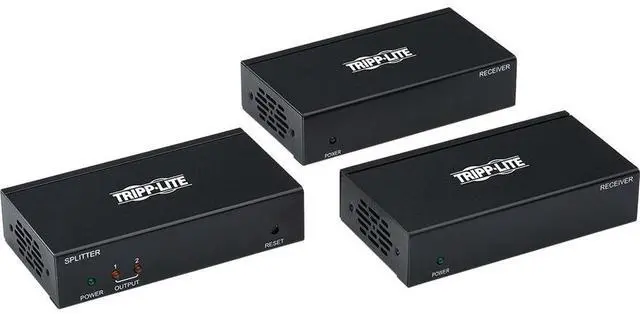 Alt view image 3 of 11 - Tripp Lite B127-002-D2H 12 ft. Displayport To HDMI Over Cat6 Kit, DP Transmitter & Two HDMI Receivers, 4K - 60Hz, TAA, Black