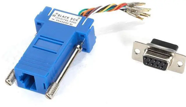 Alt view image 2 of 7 - Black Box DB9 Colored Modular Adapter (Unassembled), Female to RJ-45, 8-Wire, Blue