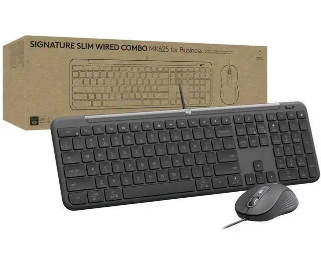 Main image of Logitech Signature Slim Wired Combo MK625 Optical Wired Mouse Graphite
