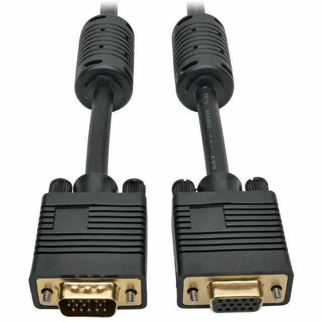 Alt view image 10 of 20 - Tripp Lite P500-003 Vga Monitor Extension Cable Coax High Resolution M/F 1080P 3Ft 3 - Vga Extension Cable - Hd-15 (Vga) (M) To Hd-15 (Vga) (F) - 3 Ft - Molded, Thumbscrews - Black