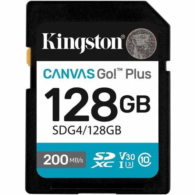 Main image of Kingston Canvas Go! Plus 128 GB Class 10/UHS-I U3 V30 SDXC SDG4128GB