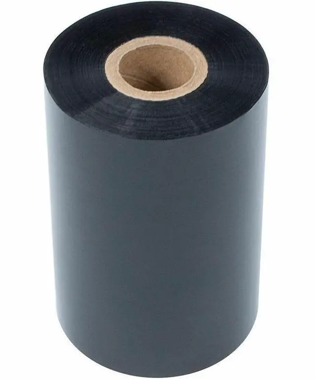 Main image of Brother 4.33" Wide Black Thermal Tranfer Wax/Resin Ribbon 450m Roll 12Ct