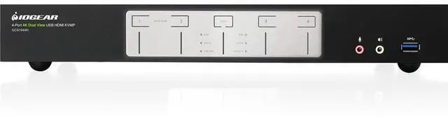 Alt view image 13 of 20 - IOGEAR 4-Port 4K Dual View KVMP Switch with HDMI Connection, USB 3.0 Hub and Audio