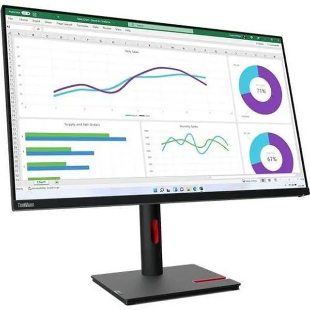 Alt view image 9 of 9 - Lenovo ThinkVision T32h-30 32" Class Webcam WQHD LED Monitor - 16:9 - Raven Black - 31.5" Viewable - In-plane Switching (IPS) Technology - WLED Backlight - 2560 x 1440 - 1.07 Billion Colors