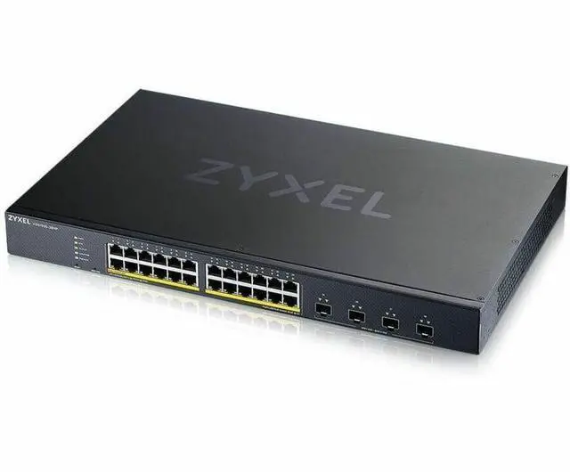 Alt view image 6 of 12 - ZYXEL 24-port GbE PoE Lite-L3 Smart Managed Switch with 4 10G Uplink - 24 Ports - Manageable - Gigabit Ethernet, 10 Gigabit Ethernet - 100/1000Base-T, 10GBase-X - 3 Layer Supported - 452.60 W Power Co