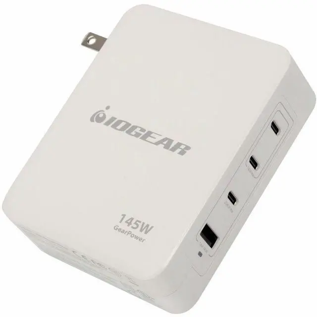 Alt view image 4 of 9 - IOGEAR GearPower 145W Multiport Charger - 145 W - 4 ft Cable - 28 V DC Output - 5 A - 1