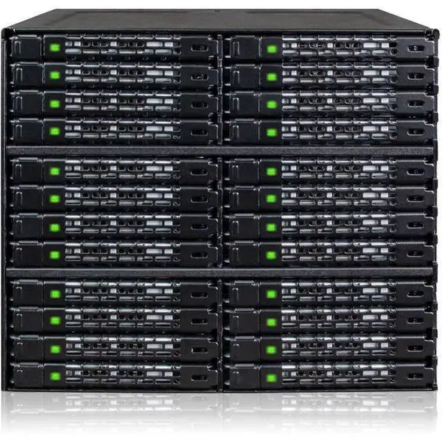 Main image of Icy Dock MB924IP-B | Rugged Full Metal 24 Bay 2.5" SAS/SATA SSD/HDD Backplane Cage for 3 x External 5.25" Bay | ToughArmor