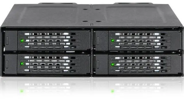 Alt view image 3 of 9 - ICY DOCK 4 x 2.5 NVMe U.2/U.3 SSD PCIe 4.0 Mobile Rack for 5.25"" Bay with OCuLink | ToughArmor MB699VP-B V3