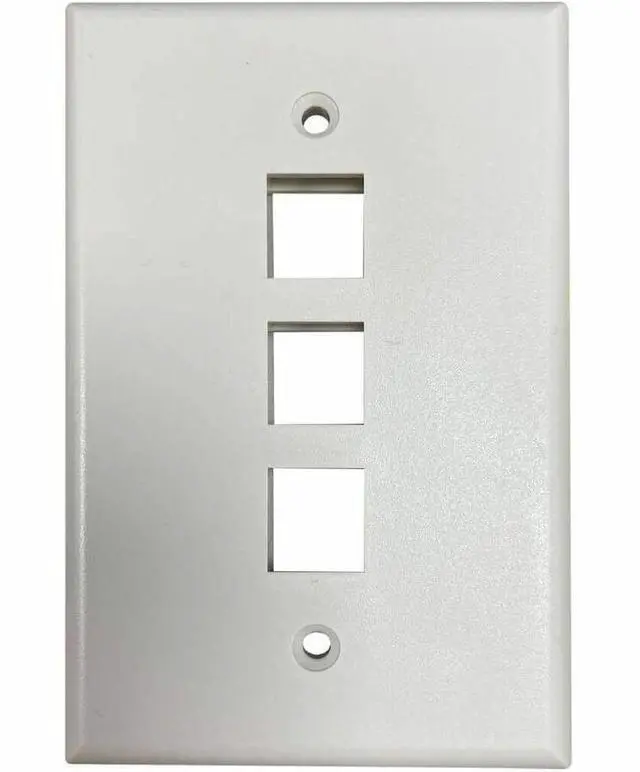 Main image of Tripp Lite Safe-IT 3-Port Single-Gang Keystone Plate Ivory Matte N042AB003IVM