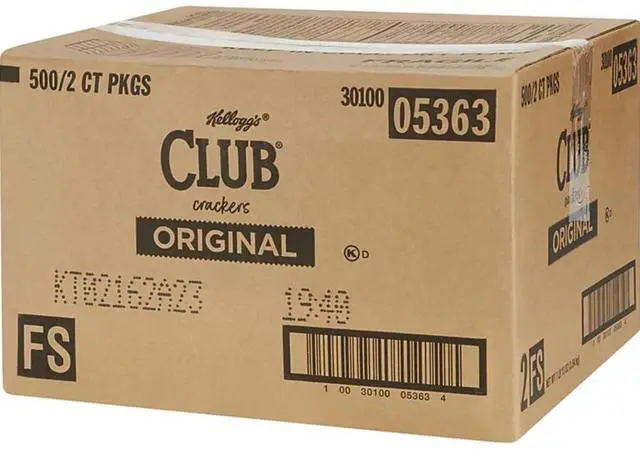 Main image of Club Original Crackers 0.25 oz Individually Wrapped 2/Pack 500 Packs/Carton 033451