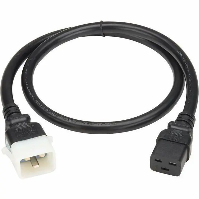 Main image of Eaton Tripp Lite Series PDU Power Cord C19 to P-Lock C20 Heavy-Duty 20A 250V 12 AWG 4 ft. 1.2 m Black