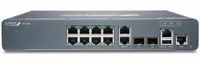 Alt view image 6 of 6 - Juniper EX4000-8P Ethernet Switch - 8 Ports - Manageable - Gigabit Ethernet, 10 Gigabit Ethernet - 1000Base-T, 10GBase-X - 4 Layer Supported - Modular - 30 W Power Consumption - 120 W PoE Budget