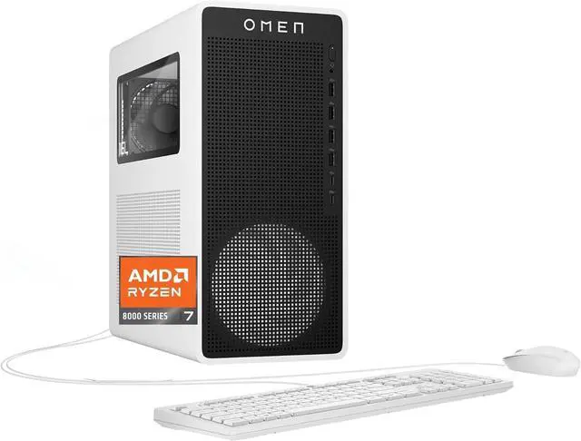 Alt view image 4 of 10 - OMEN OMEN 16L TG03-0000a TG03-0030 Gaming Desktop Computer - AMD Ryzen 7 8700G - 32 GB - 1 TB SSD - Tower - Snow White Metal - AMD B650 Chip - Windows 11 Home - NVIDIA GeForce RTX 5060 Ti 16 GB GDDR7