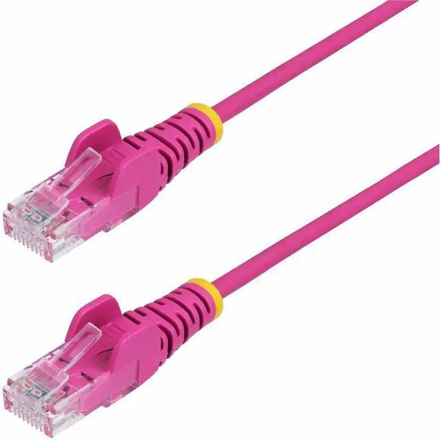 Alt view image 2 of 6 - StarTech 6ft Pink Slim CAT6 Ethernet Cable, Snagless, 100W PoE, UTP, LSZH, 28AWG Pure Bare Copper Wire, Slim RJ45 Network Patch Cord w/Strain Reliefs Model N6PAT6PKS