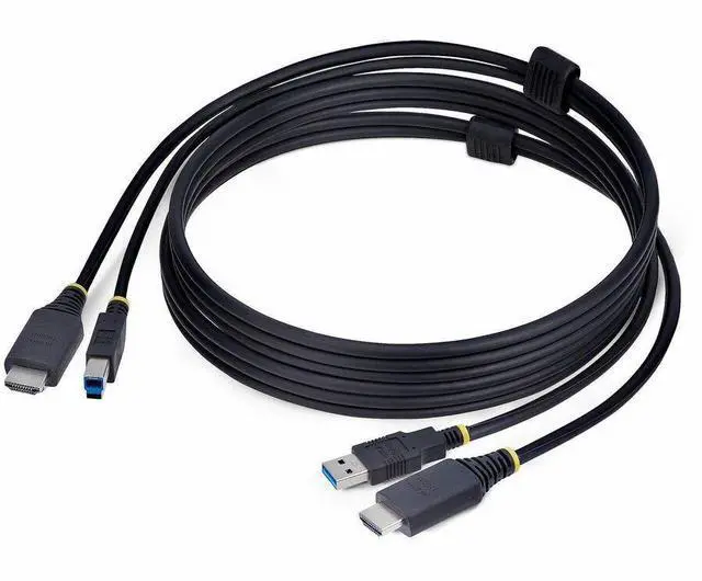 Alt view image 2 of 6 - StarTech  6ft (1.8m) HDMI and USB 5Gbps KVM Cable, 4K 60Hz, HDMI 2.0 and USB Combo Cable for KVM Switches Model HU1226-KVM-CABLE