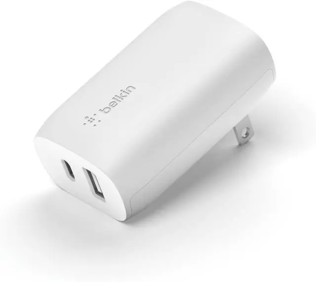 Main image of Belkin Dual Wall Charger with PPS + USB-C Cable w/Lightning Connector