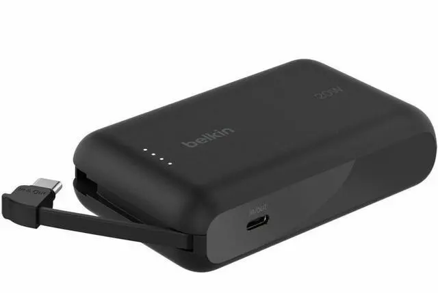 Alt view image 15 of 20 - Belkin BoostCharge Power Bank 10K With Integrated Cable - For Smartphone, Tablet PC, iPad mini, iPad, iPad Pro - 10000 mAh - Black
