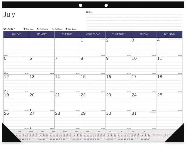 Main image of 2025-2026 Blueline® DuraGlobe 13-Month Academic Bamboo Fiber Monthly Desk Pad Calendar, 22" x 17", July 2025 To July 2026, CA177227
