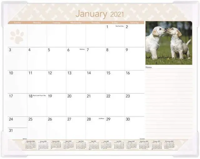 Main image of At-A-Glance Puppies Monthly Desk Pad Calendar 22x17 2026 DMD16632