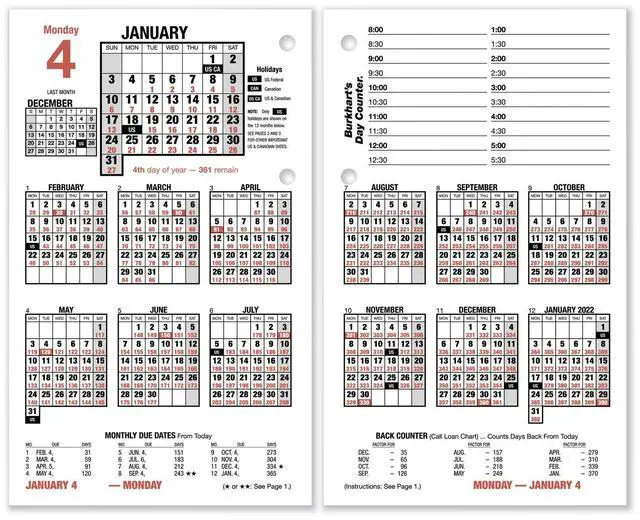 Main image of AT-A-GLANCE® Burkhart's Day Counter® 2026 Daily Loose-Leaf Desk Calendar Refill, Large, 4 1/2" x 7 1/2"