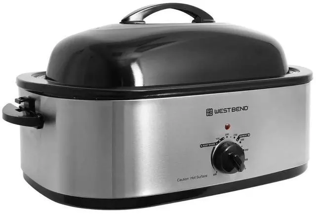 Main image of West Bend 20QT Roaster Oven with Rack and High Dome Lid in Stainless Steel