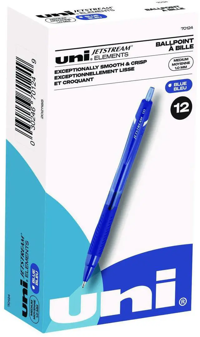 Main image of Jetstream Elements Hybrid Gel Pen Retractable Medium 1 mm Blue Ink Translucent Blue/Blue Barrel Dozen 70124
