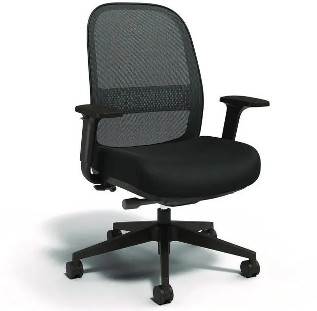 Main image of Alera Kempton Ergonomic Fabric Mesh Swivel Task Chair Supports Up to 275lb 18.31 to 22.17 Seat Height Black Seat/Back/Base ALEKP42BME17