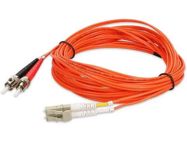 Alt view image 2 of 2 - AddOn 9m ST to LC Orange OM1 Duplex OFNR Riser-Rated MMF Fiber Patch Cable