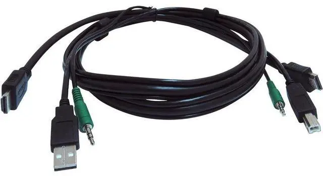 Main image of Black Box Secure KVM Cable Each end 1 USB 1 or 2 HDMI 1 3.5mm Audio