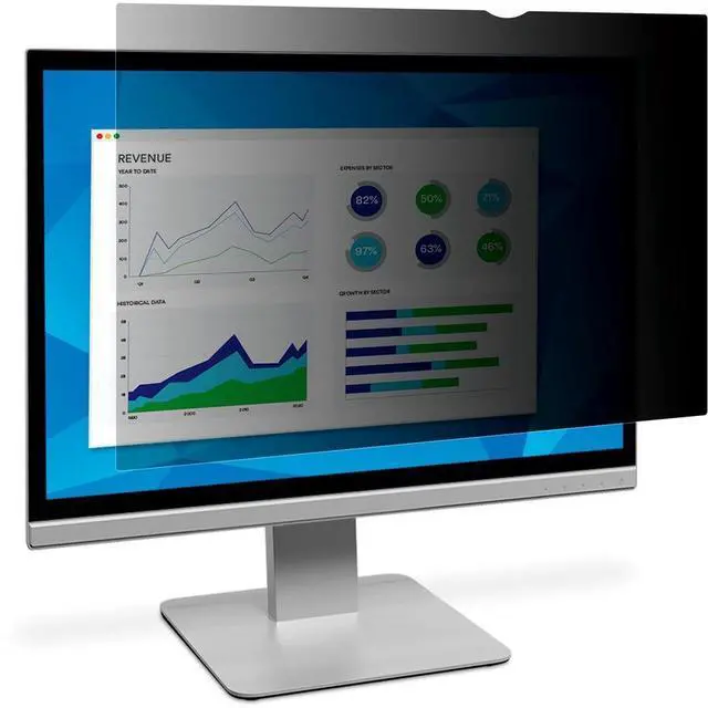 Alt view image 4 of 8 - 3M Privacy Filter for 23.8 in Full Screen Monitors 16:9 PF238W9E Black, Glossy, Matte - For 23.8" Widescreen LCD Monitor - 16:9 - Scratch Resistant, Fingerprint Resistant, Dust Resistant - Anti-glare