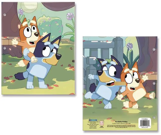 Main image of Licensed Two-Pocket Folder Bluey and Bingo Side: 3-Hole Punched Accommodates 50 11 x 8.5 Sheets Multicolor 719160BLUSA