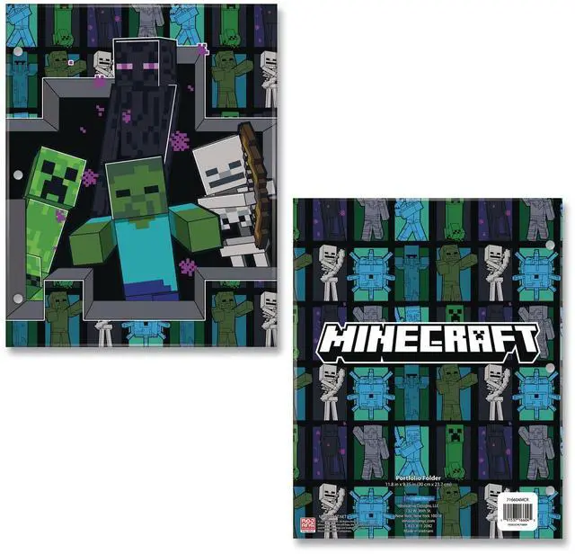 Main image of Licensed Two-Pocket Folder Minecraft Side: 3-Hole Punched Accommodates 50 11 x 8.5 Sheets Multicolor 716604MCRSA