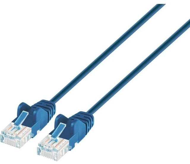 Alt view image 7 of 7 - Intellinet Cat6 U/UTP Slim Network Patch Cable, 7 ft., Blue, 10G, 250 MHz, 100% Copper, 30 AWG, RJ45, Stranded, Snag-free, Gold-plated Contacts