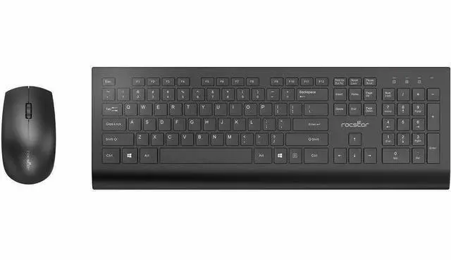 Alt view image 8 of 9 - Rocstor Premium Combo Keyboard & Mouse - Wireless RF 2.40 GHz Keyboard - Black - Wireless RF Mouse - 1200 dpi - Black