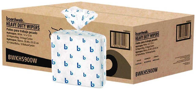 Main image of Hydrospun Wipers 1-Ply 12 x 13 White 50/Bag 18 Bags/Carton 3285