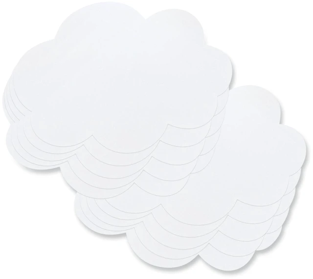 Main image of Self Stick Dry Erase Clouds Laminated Foam Surface 7" x 10" White 10/Pack PAC9014